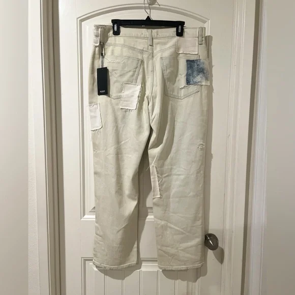 HUDSON Thalia High Rise dye patchwork stretch Straight leg 90 Loose Fit Jeans 30